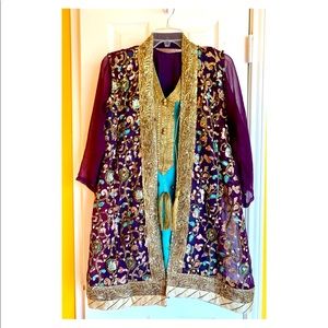 Traditional embroidered chiffon outfit